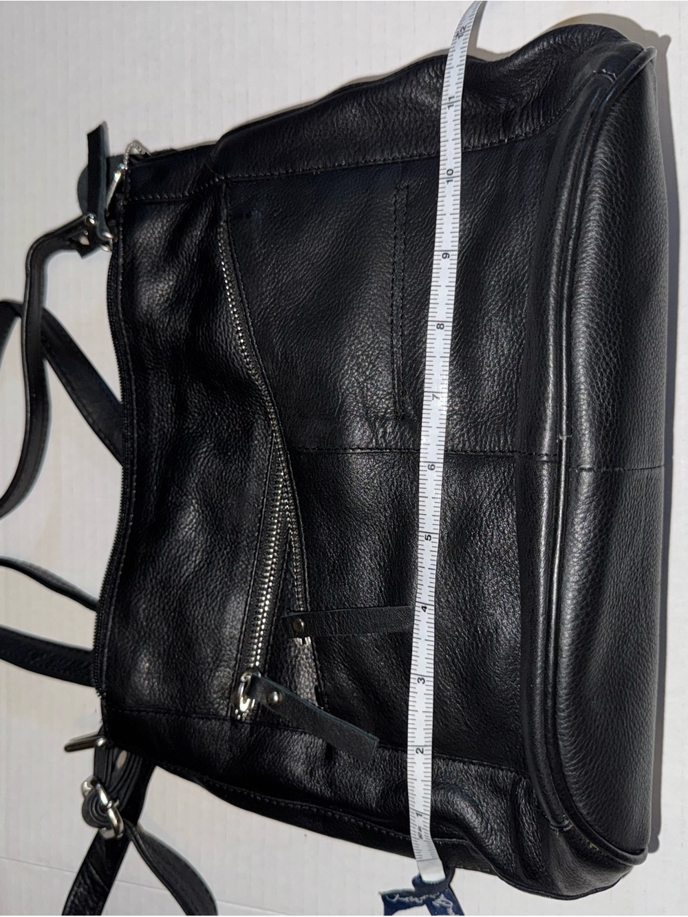 Black Leather Crossbody Bag - Classic Everyday Shoulder Bag - Picture 2 of 5